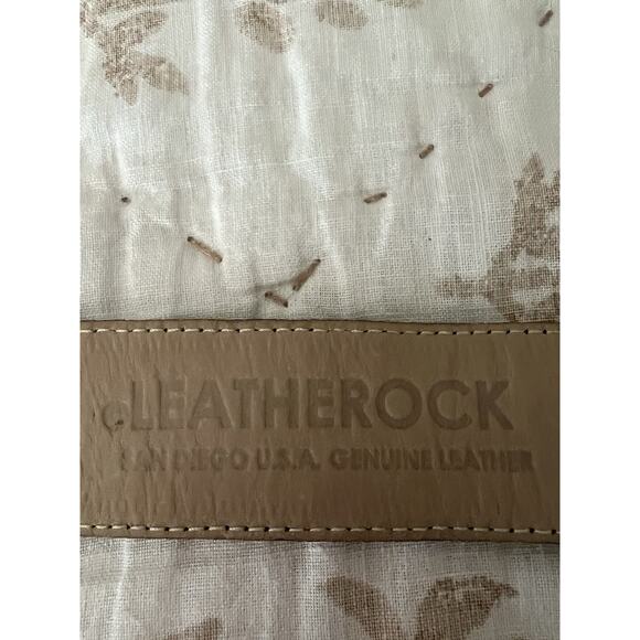 LEATHEROCK Women's Large Pebble Rock Buckle Green Leather Belt Sz L36 Boho - Picture 7 of 11
